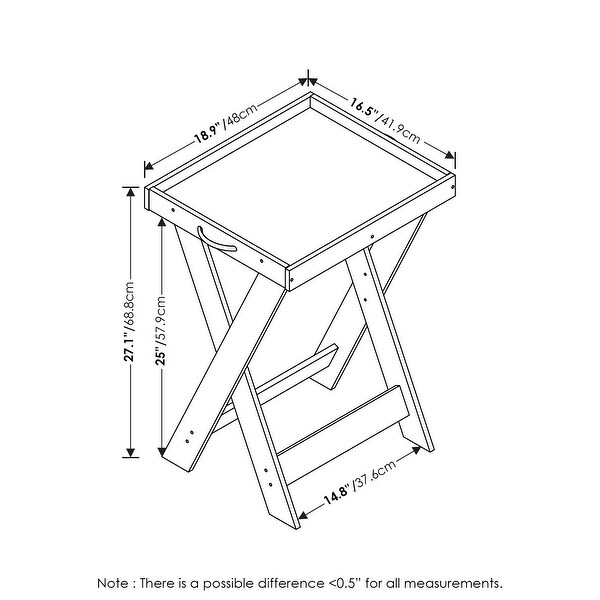 Furinno Classic Tray Table with Removable Tray