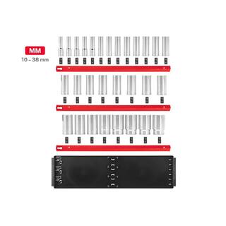 TEKTON 12 in. Drive Deep 6-Point Socket Set (29-Piece) (10-38 mm) with Rails SHD92125