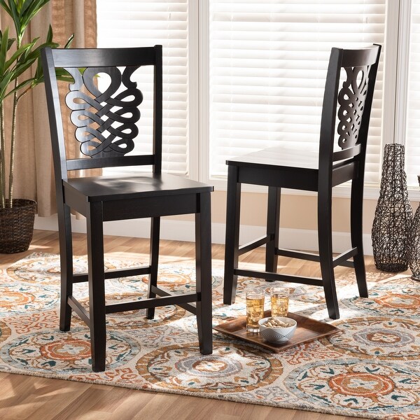 Gervais Modern and Contemporary Transitional 2-Piece Counter Stool Set