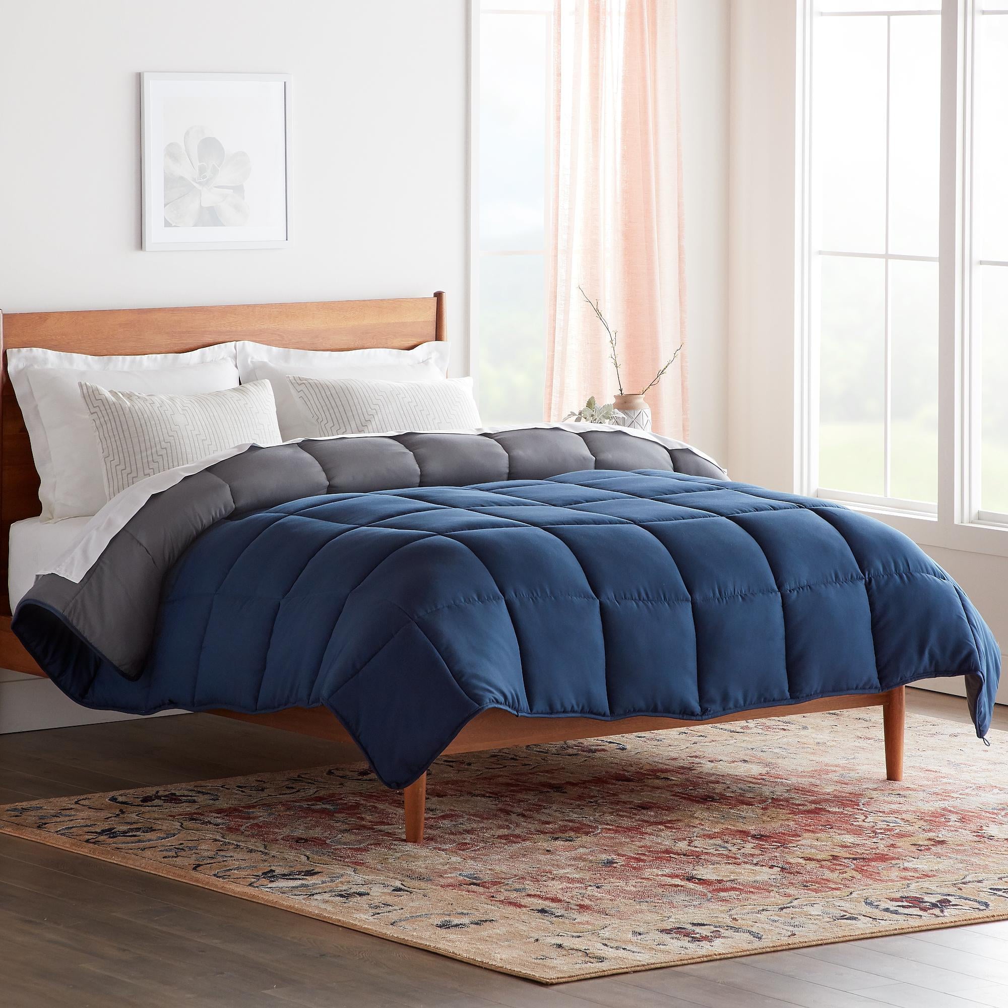 Rest Haven All-Season Down Alternative Comforter, Twin, Dark Blue/Slate