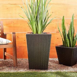 DMC Vista 24 in. Square Resin Wicker Planter 78373