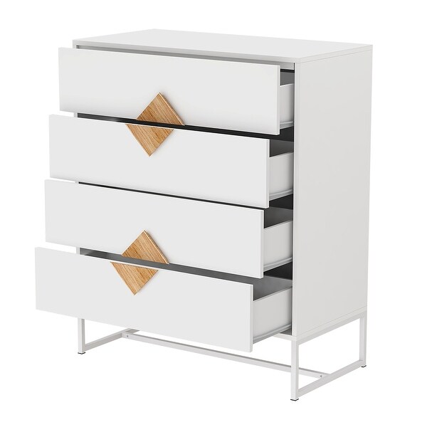 Square Handle Design With 4 Drawers Bedroom Furniture - 31.5*15.75*37.6INCH - - 36061268