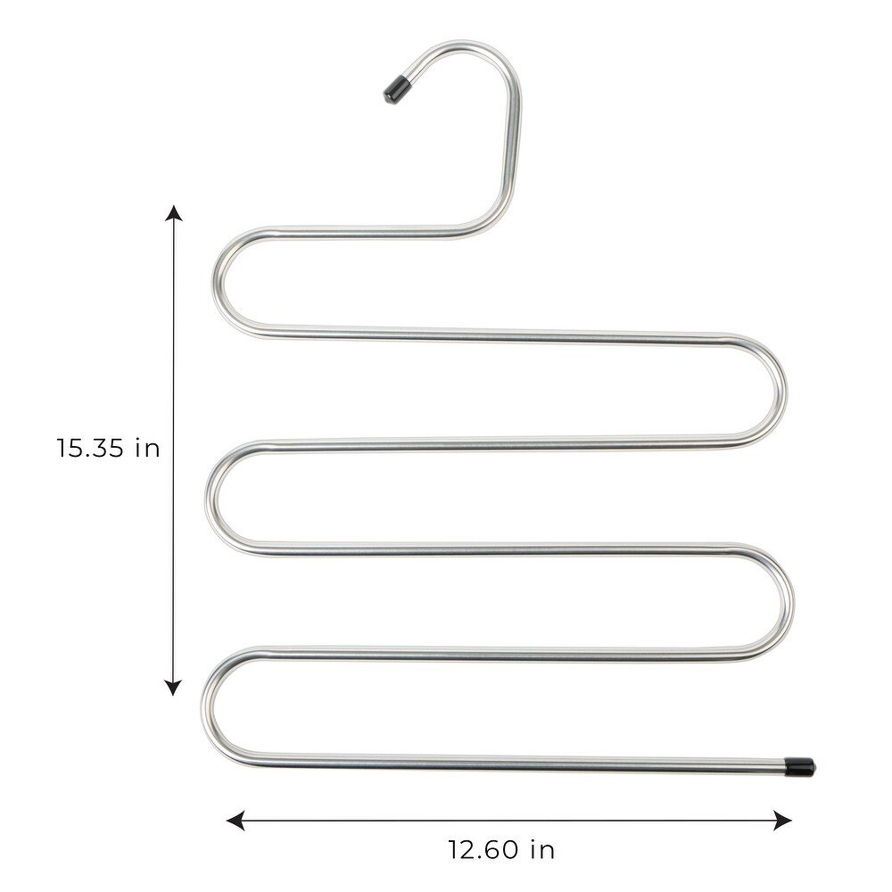 Smart Design Stainless Steel Pant Hangers   Set of 4   Silver