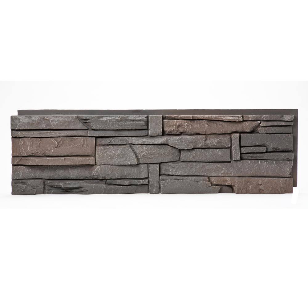 GenStone Stacked Stone Coffee 12 in. x 42 in. Faux Stone Siding Panel G2SSCHP
