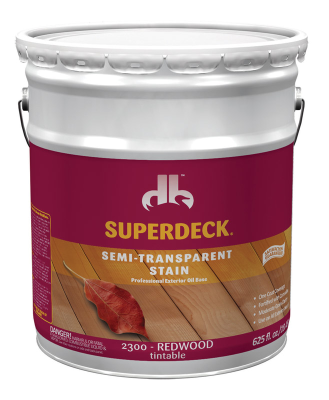 Superdeck Semi-Transparent Satin Redwood Oil-Based Wood Stain 5 gal