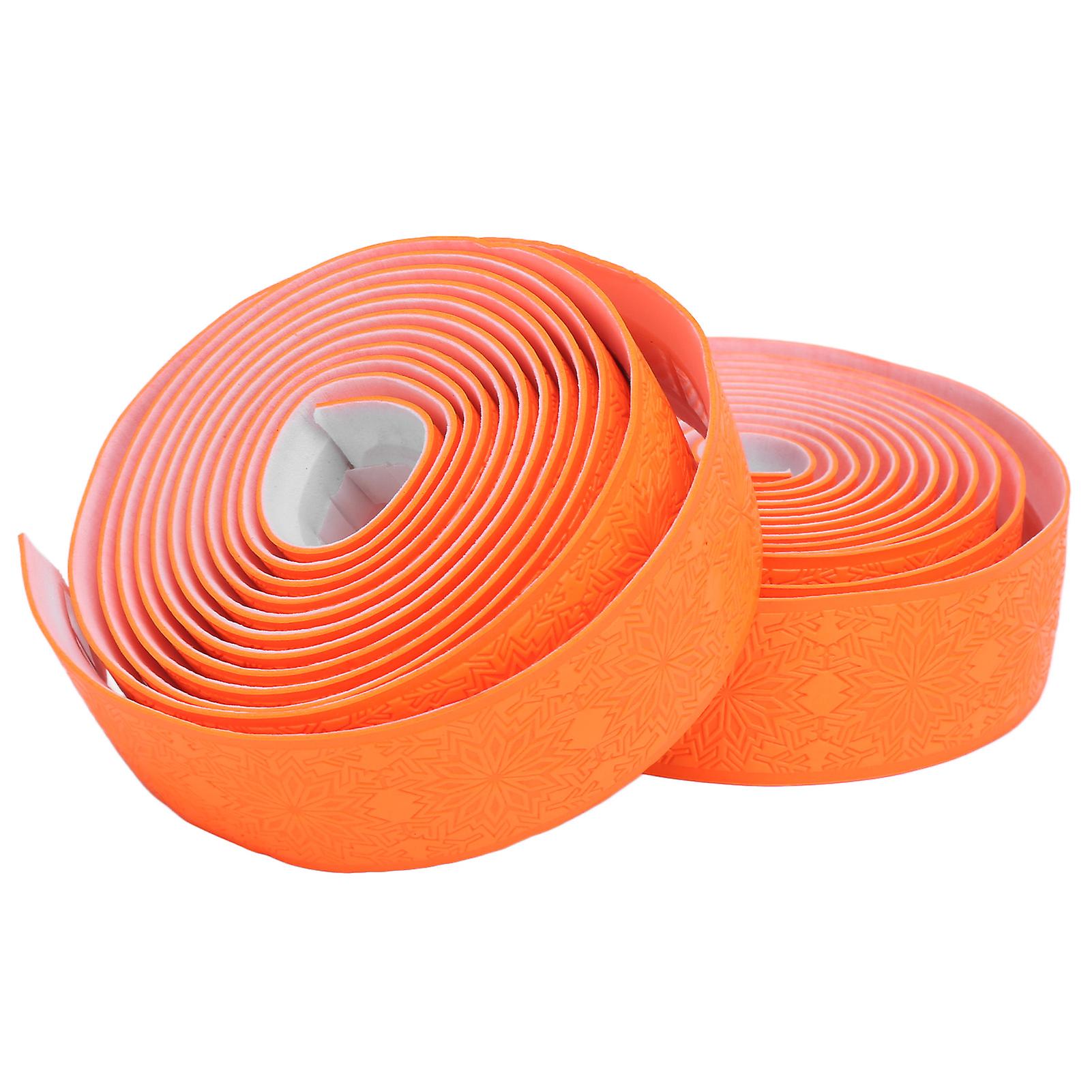 Bolany Road Handlebar Tape Absorb Sweat Easy To Clean Waterproof Bicycle Handlebar Tapessnowflake Orange