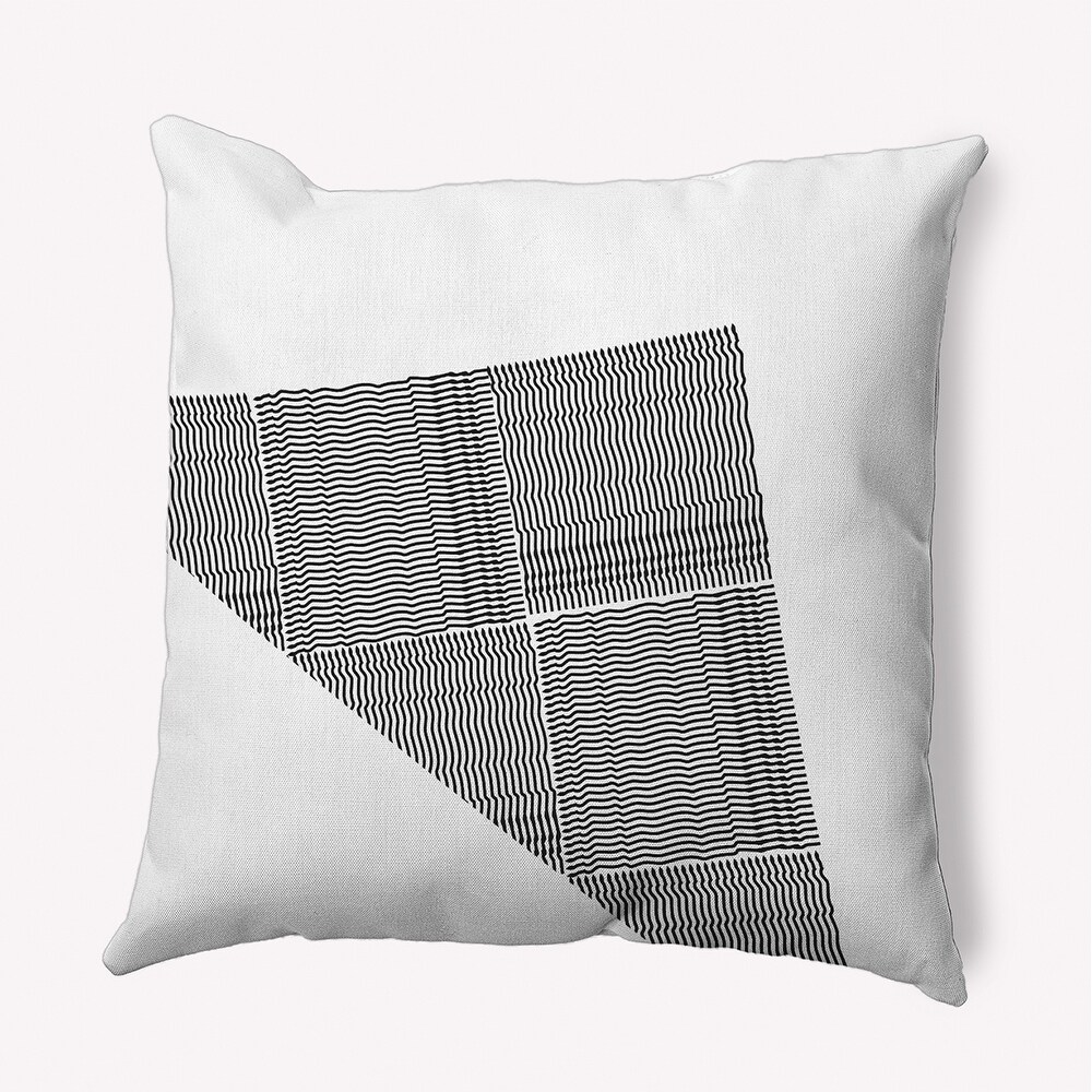 Triangles   Squares Polyester Indoor/Outdoor Pillow