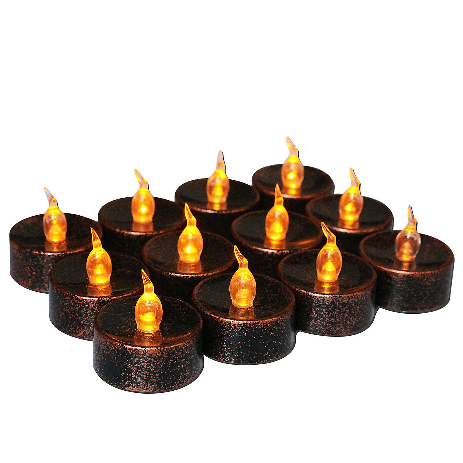 Simulated Plastic Led Candle Lamp Halloween Decoration - Circular Yellow Flashing