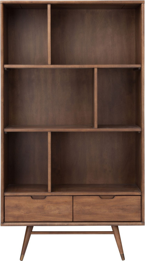 Nuevo Furniture Baas Bookcase Shelving in Brown   Midcentury   Bookcases   by Unlimited Furniture Group  Houzz