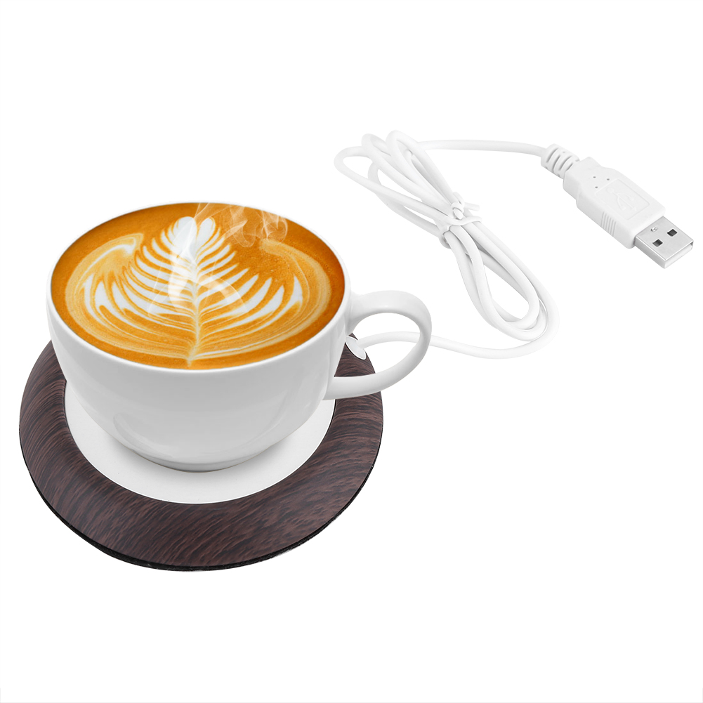 Dilwe Usb Wood Grain Cup Warmer Heat Beverage Mug Mat Office Tea Coffee Heater Pad，Cup Warmer， Cup Mats