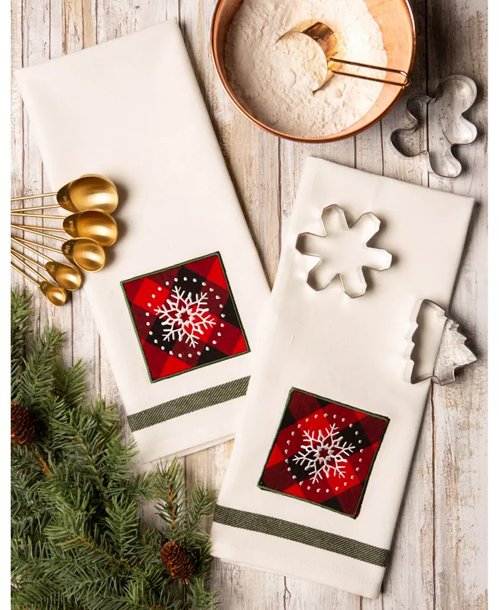 Design Imports Snowflake Embellished Dishtowel Set