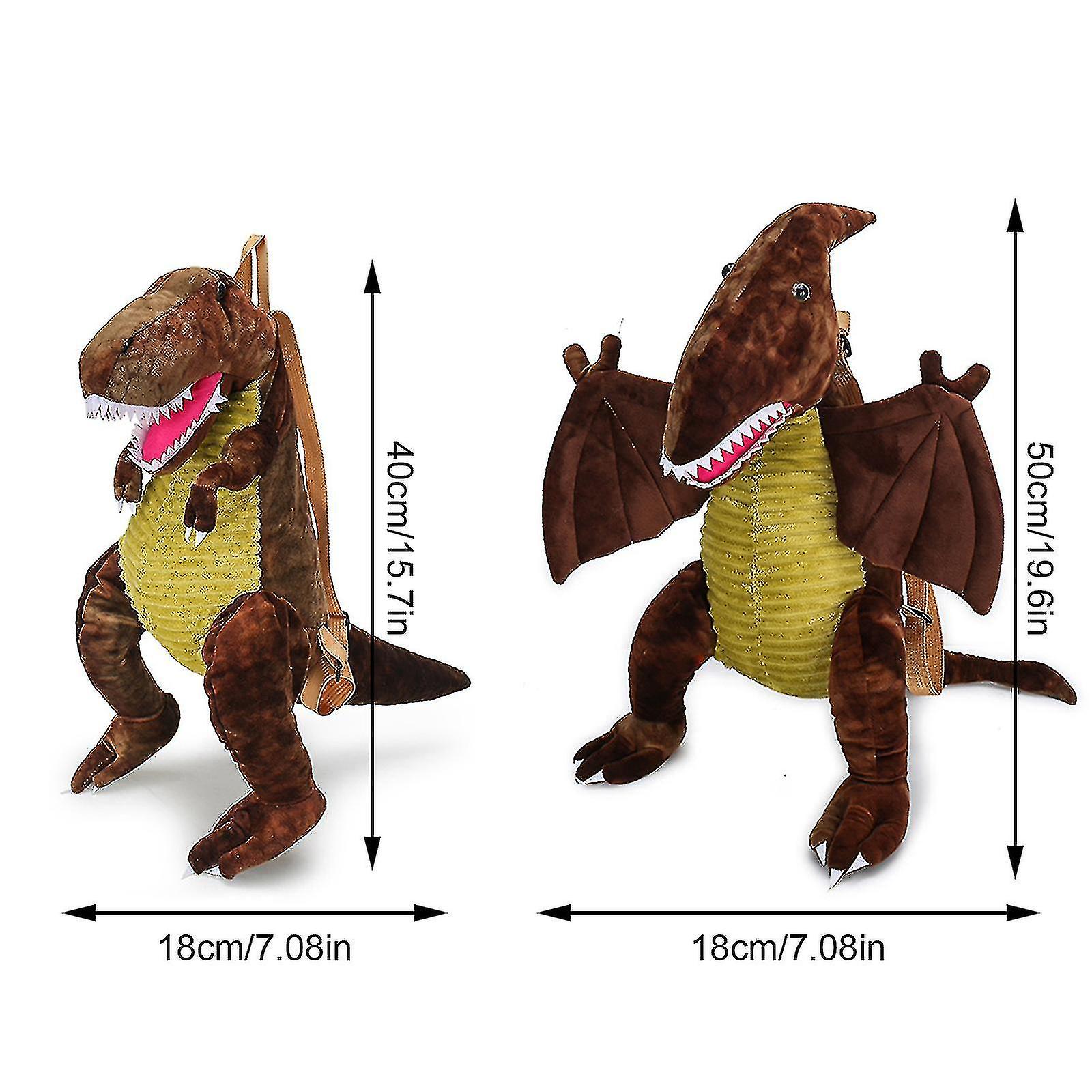 2023 New Plush Dinosaur T-rex Backpack Adjustable Straps Stuffed Animal Kids Toy Bag Hy