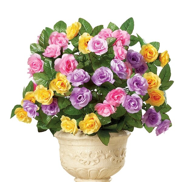 Artificial Pastel Rose Bushes Set of 3