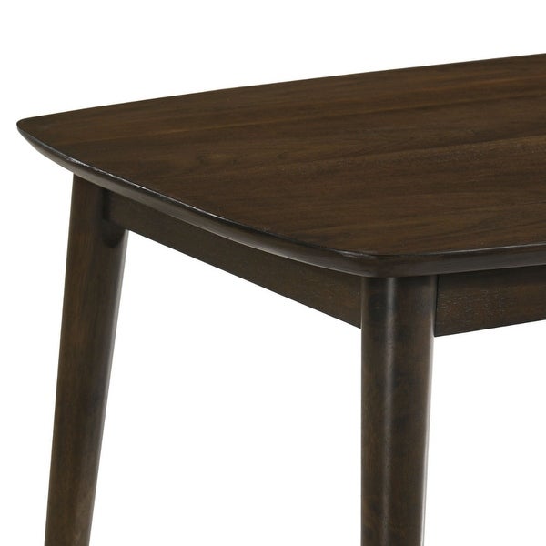 Lexi 47 Inch Coffee Table， Dark Walnut Brown Wood， Rounded Splayed Legs - 17.5 H x23.75 W x 47.25 L Inches