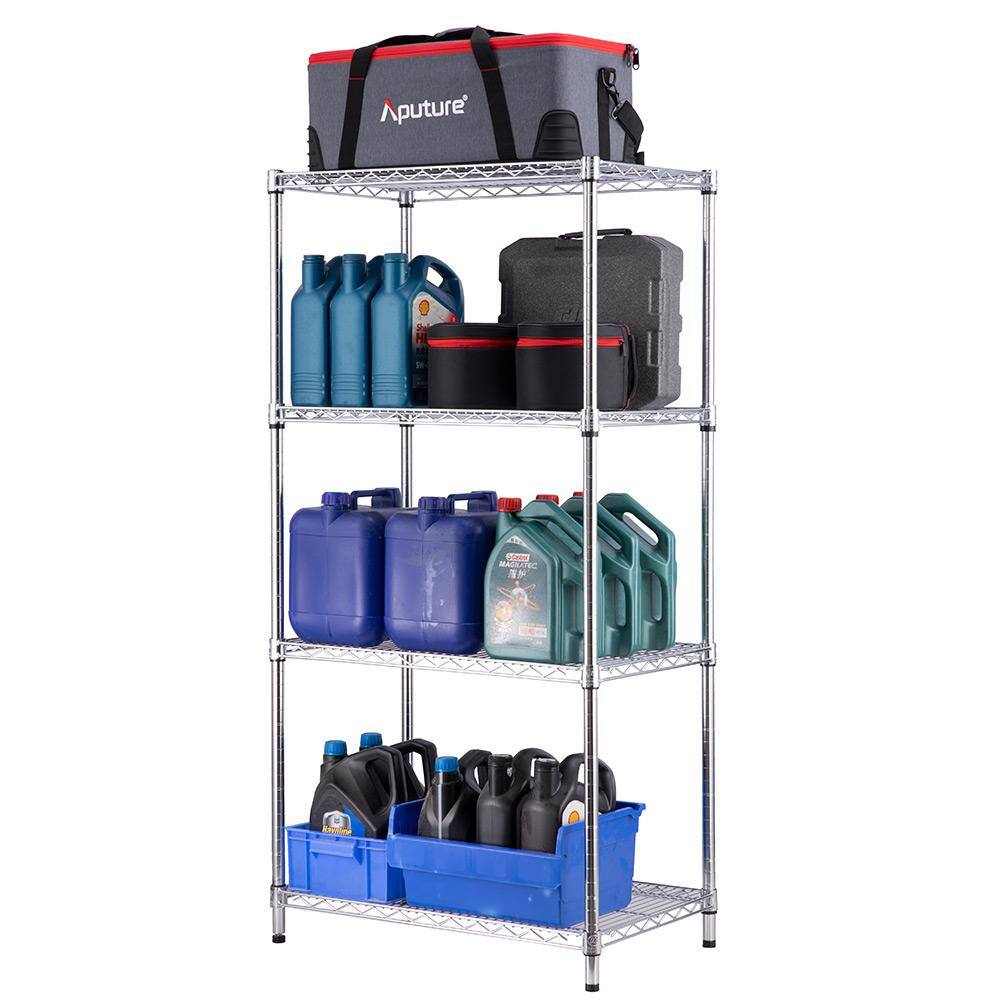 mzg 4 Tier Commercial Chrome Shelving Unit 18 in. x 30 in. x 59 in. U4575150OIBH412KC