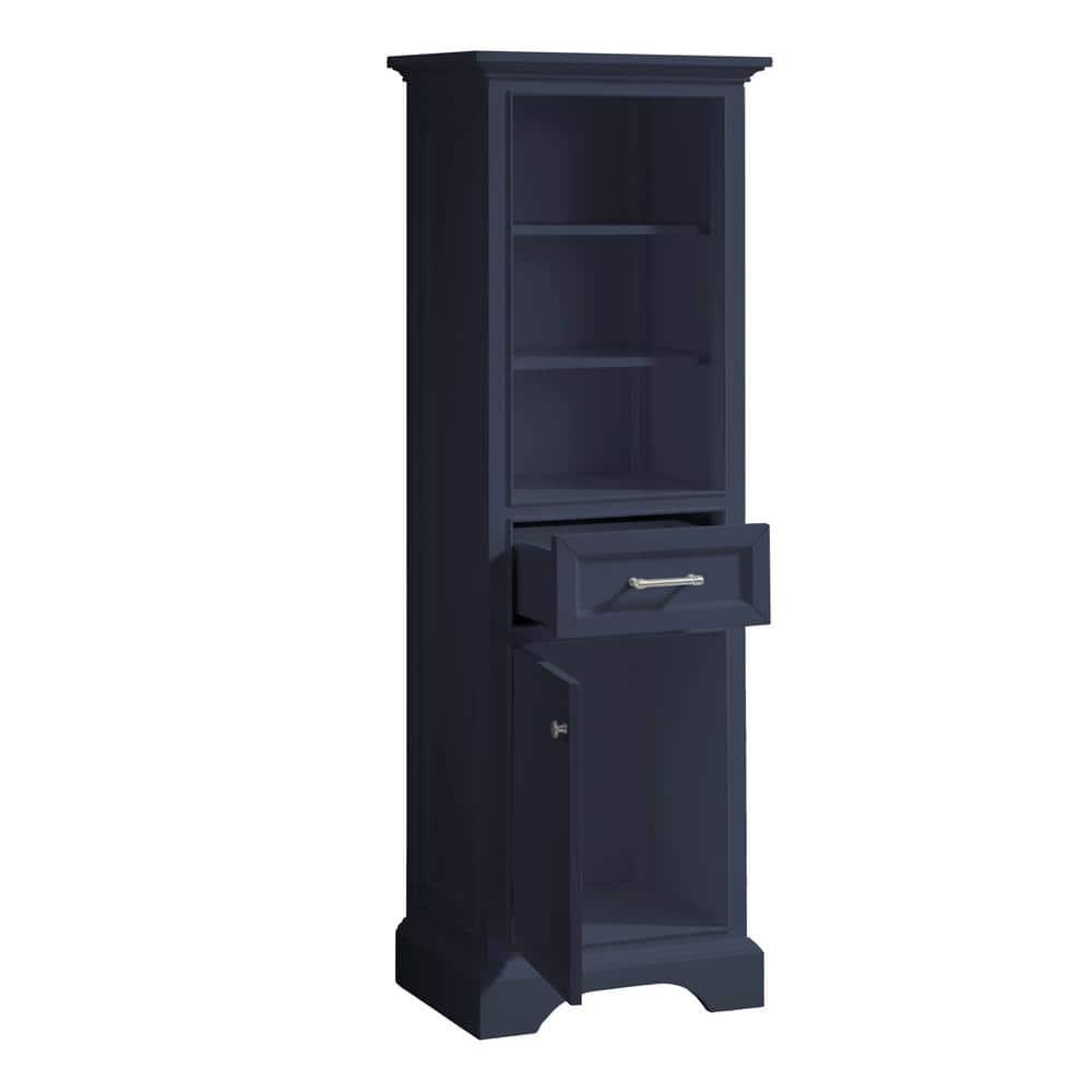 Home Decorators Collection Windlowe 22 in W x 16 in D x 65 in H Floor Linen Tower in Navy Blue