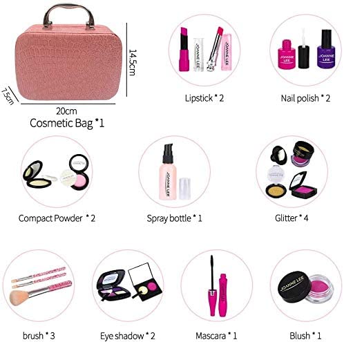 My First Princess Make Up Kit - 19 Pc Kids Makeup Set - These Makeup Toys for Girls Include Everything Your Princess Needs To Play Dress Up - Comes with Stylish Bag(Not Real Makeup)