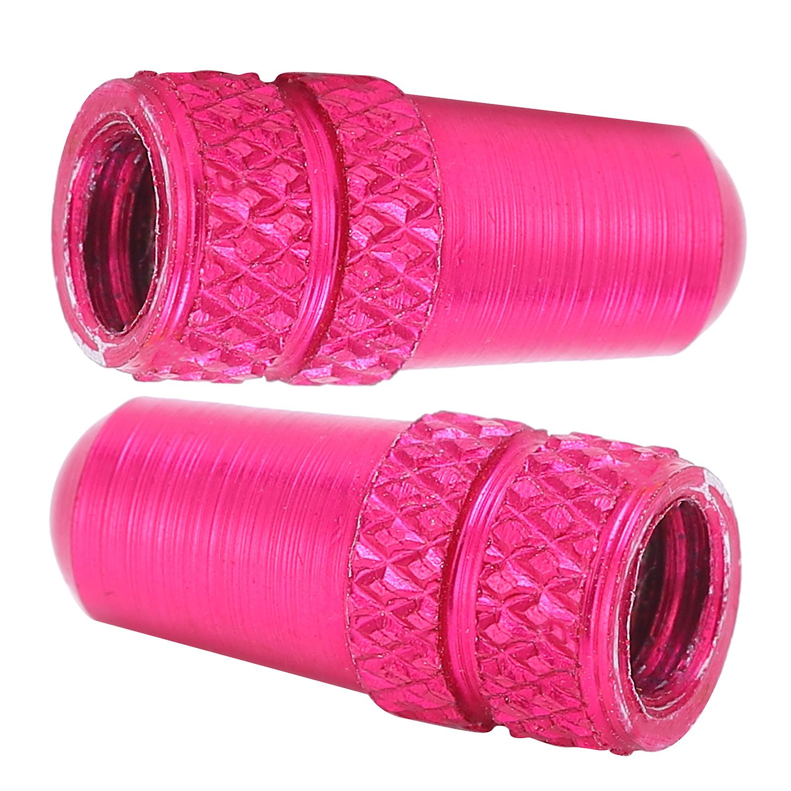 2pcs Presta Valve Caps Bicycle Valve Stem Cover Aluminum Alloy Bike Tire Valve Caps Dust Coversrose Red