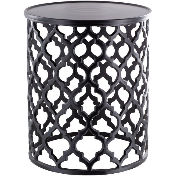 Tiziana Black Matte Transitional 16.5-inch Metal Accent Table - 19