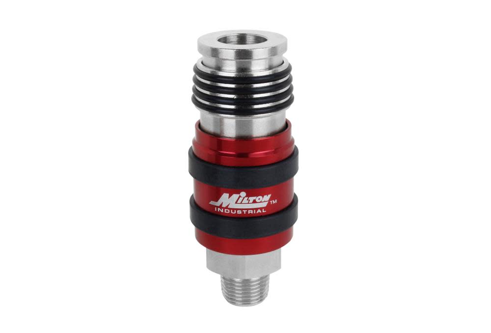 Milton® 2 In ONE Universal Safety Exhaust Coupler – 3/8 MNPT x 3/8 Body Flow ;