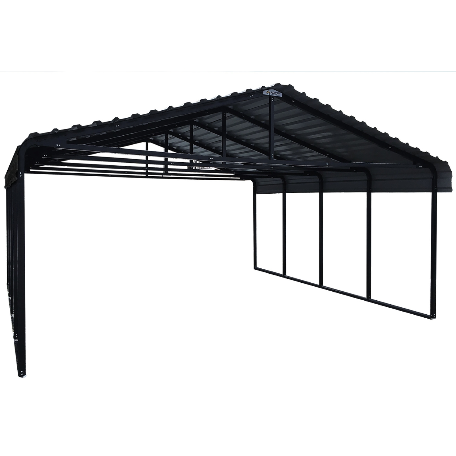 Arrow 20 ft. x 20 ft. Metal Horizontal Peak Carport without Floor Kit