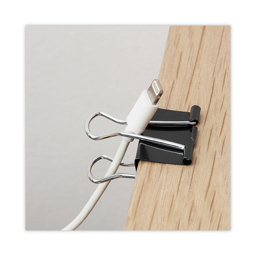 Universal Binder Clips， Medium， Black/Silver， 12/Box (10210)