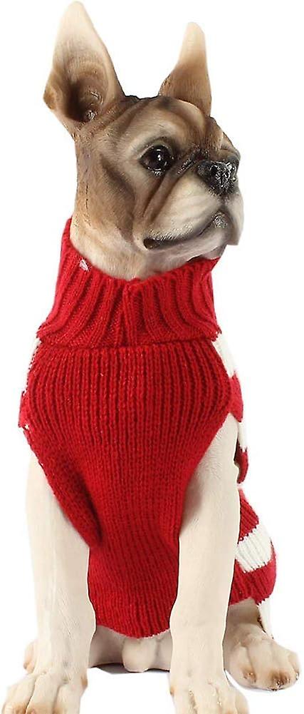 Dog Sweater For Christmas Cartoon Reindeer Pet Cat Winter Knitwear Warm Clothes  Red Elk L Sizes