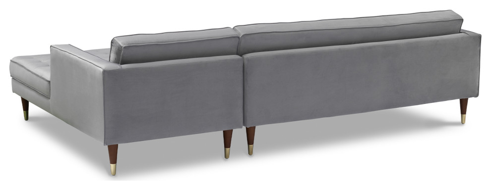 Somerset Velvet Right Sectional Sofa   Midcentury   Sectional Sofas   by Armen Living  Houzz