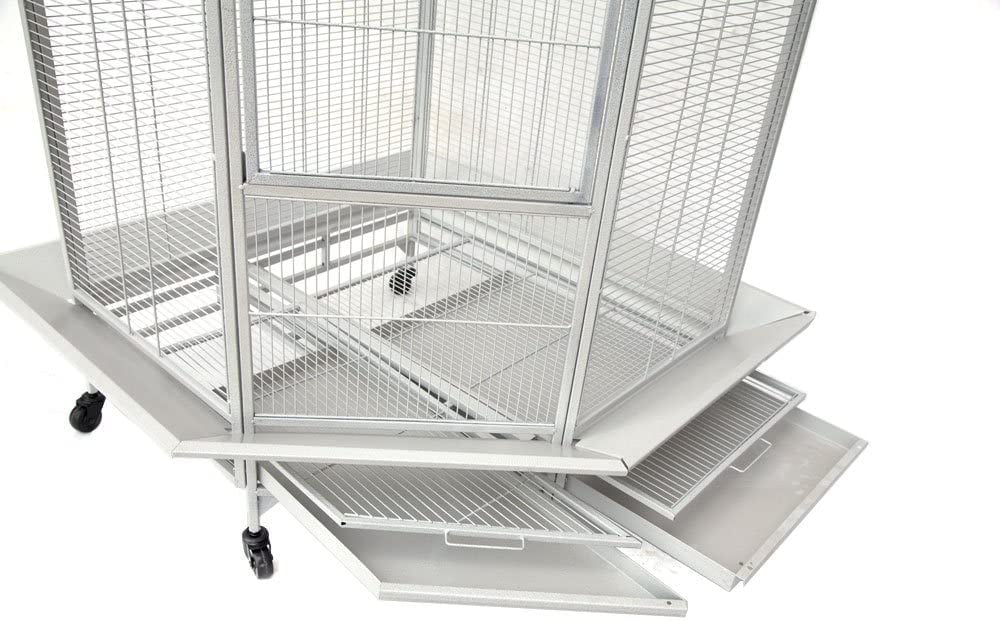 Seny Corner Bird Cage for Cockatiel Parakeet Budgies Parrot White