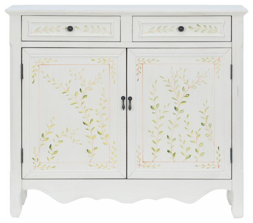 Console Table  2 Drawers  ampCabinet With Decorative Bottom   Transitional   Console Tables   by Decor Love  Houzz