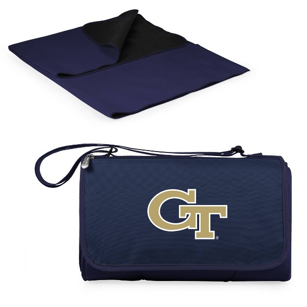 Ncaa Georgia Tech Yellow Jackets Blanket Tote Outdoor Picnic Blanket Navy Blue