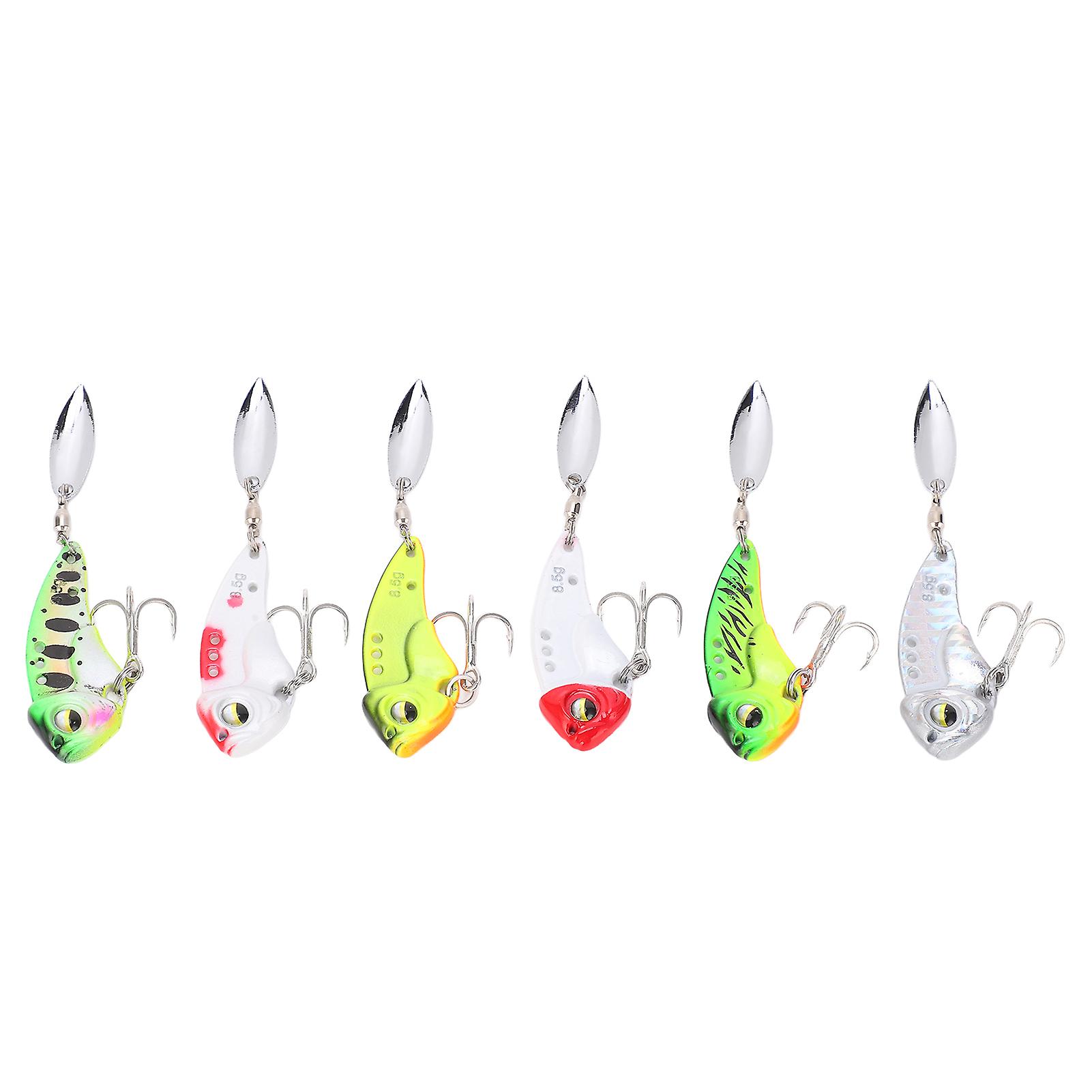 6pcs Bait Simulation Lure Blade Bait Set Wobbler Vibration Spinner For Freshwater Saltwater