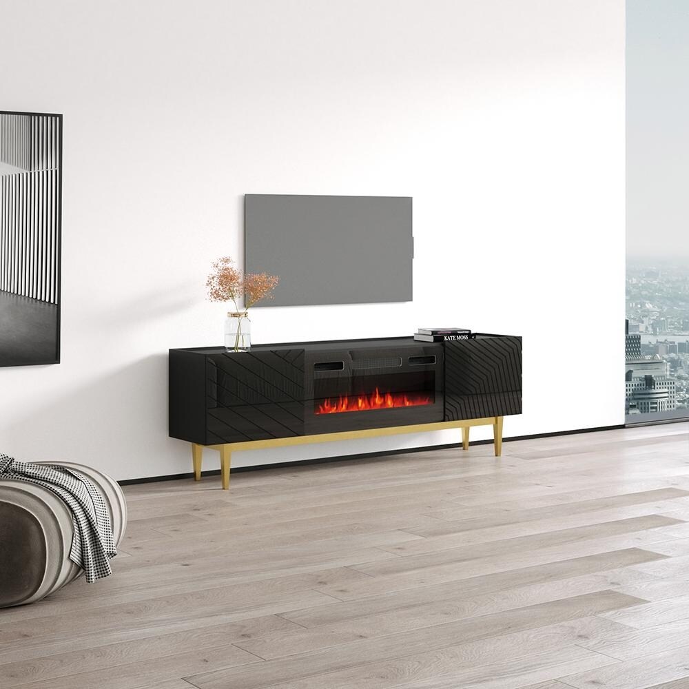 Portillo BL EF Fireplace TV Stand