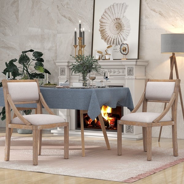 Wood Dining Chairs Set of 2