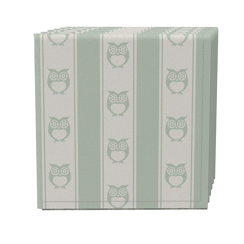 Napkin Set of 4， 100% Cotton， 20x20， Pastel Owl Stripe