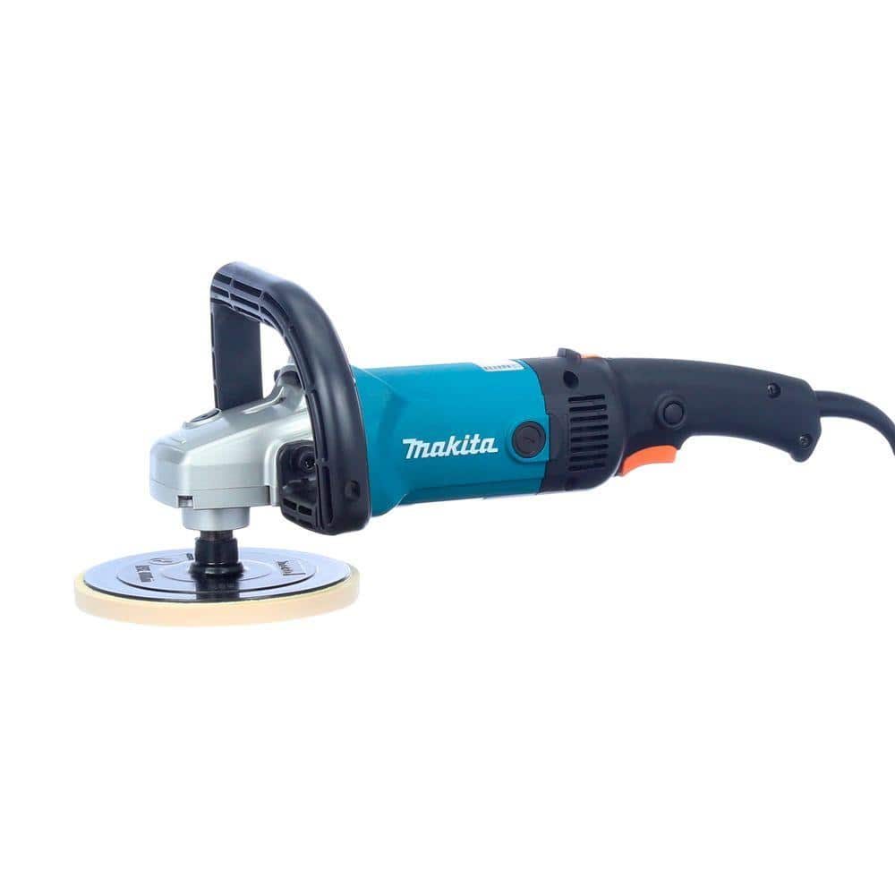 Makita 10 Amp 7 in. Corded Variable Speed Hook and Loop Sander/Polisher w/ Soft Start, Backing Pad, Side Handle and Loop Handle 9227C