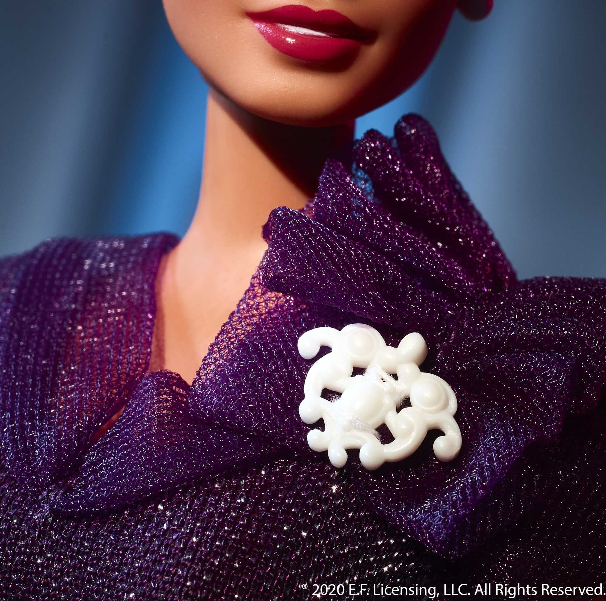 Barbie Inspiring Women Ella Fitzgerald Collectible Doll, Approx. 12-in, Wearing Purple Gown, with Microphone