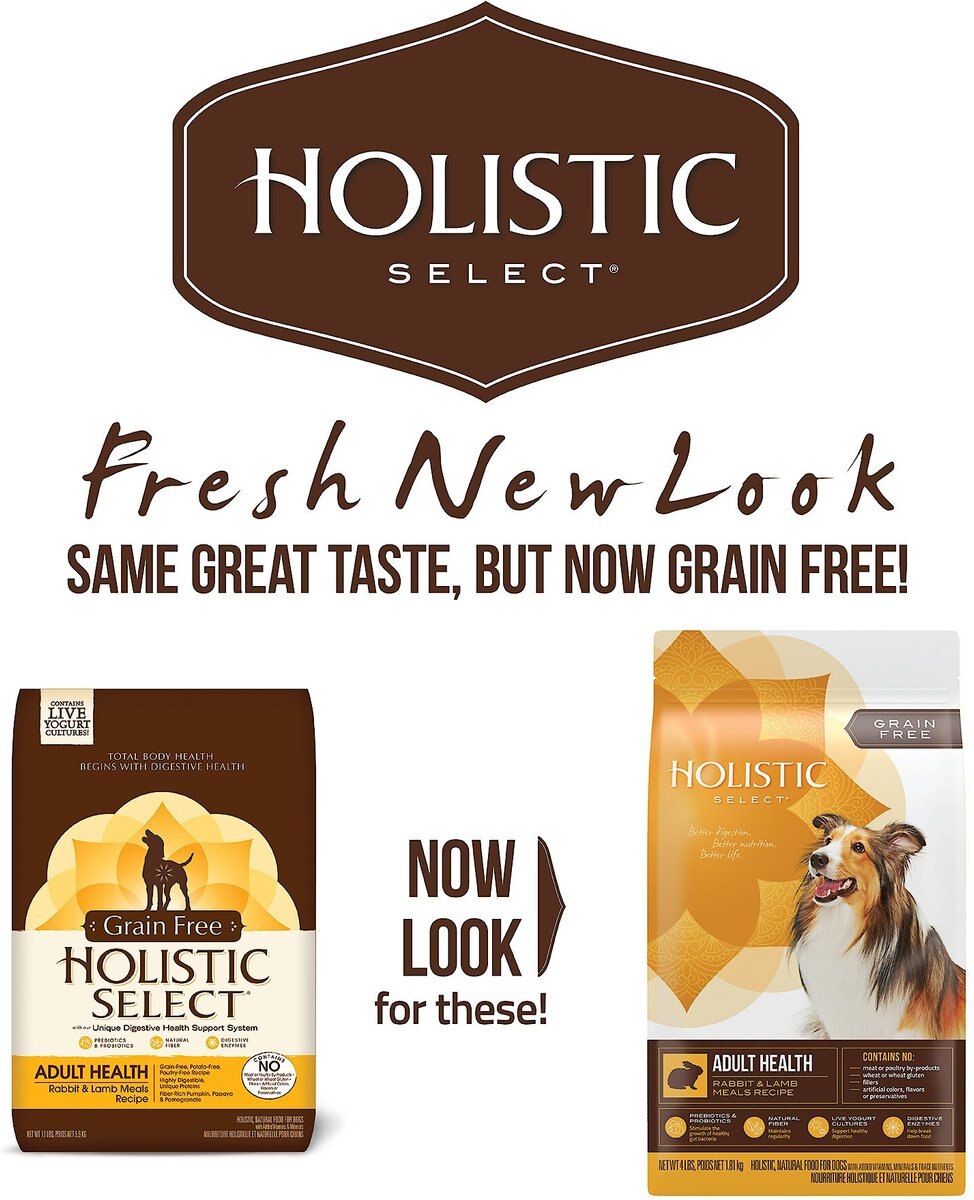 Holistic Select Adult Health Grain-Free Rabbit and Lamb Meal Dry Dog Food