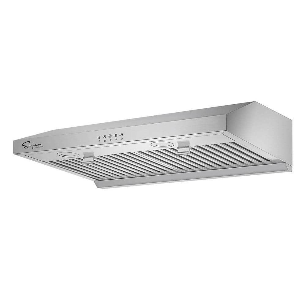 Empava Ultra Slim 30 in 400 CFM Ducted Kitchen Under Cabinet Range Hood with Light in Stainless Steel