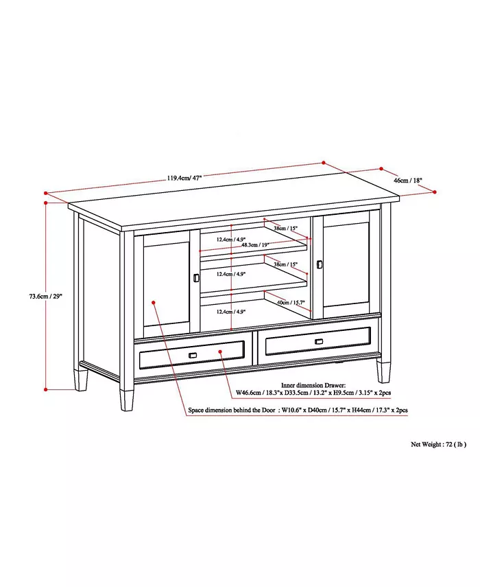 Simpli Home Warm Shaker TV Stand