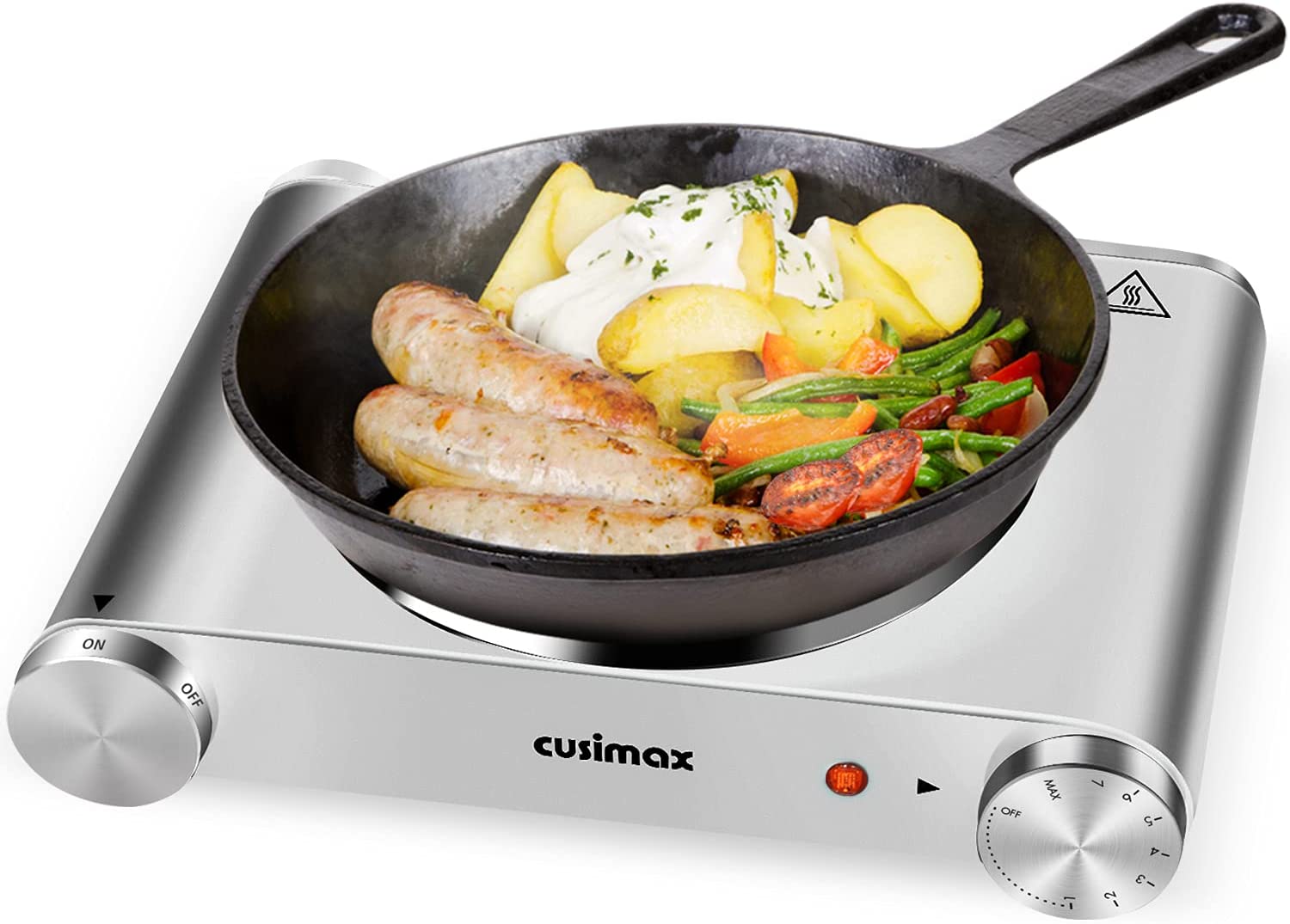 Cusimax Hot Plate Electric Burner， Non-Slip Rubber Feet， Upgraded Version， 1500W