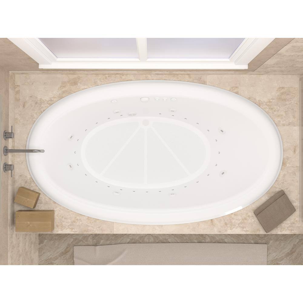 Universal Tubs Topaz 78 in. Oval Drop-in Whirlpool and Air Bath Tub in White HD4478PCDR