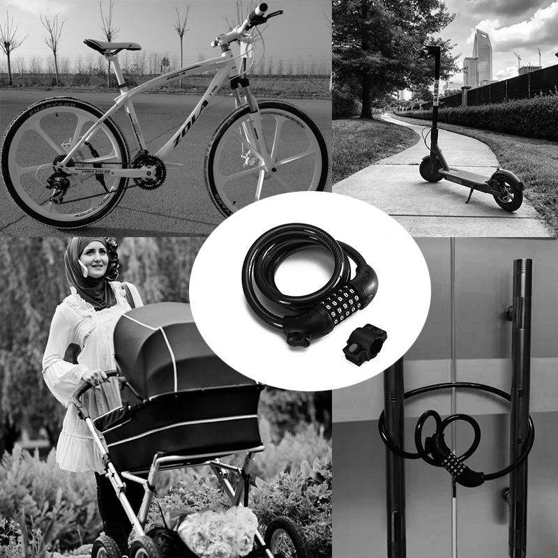 Superbsail Bike Lock Anti Theft Bicycle Parts 5 Digit Steel Wire Security Combination Scooter Cablelock Mtb Road Bike Equipment