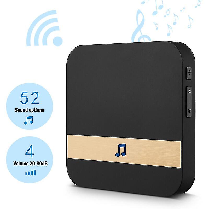 Wireless Doorbell Chime Home Ding-dong Alarm Wifi Smart Door Bell Receiver 52-melodies 4 Volume， Model: Eu Plug