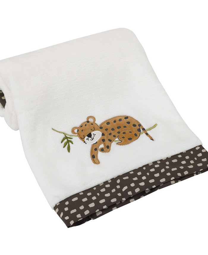 NoJo Jungle Gym Super Soft Baby Blanket with Cheetah Applique