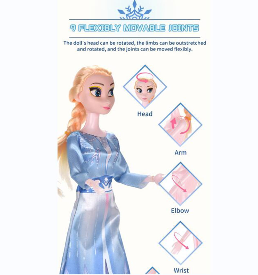 4PCS Set Disney Frozen Elsa Anna Dolls Sets, 11" High Frozen Princess Doll Toys with Accessories Olfa Sets Girl's Christmas Gift Box,Girl Collectible