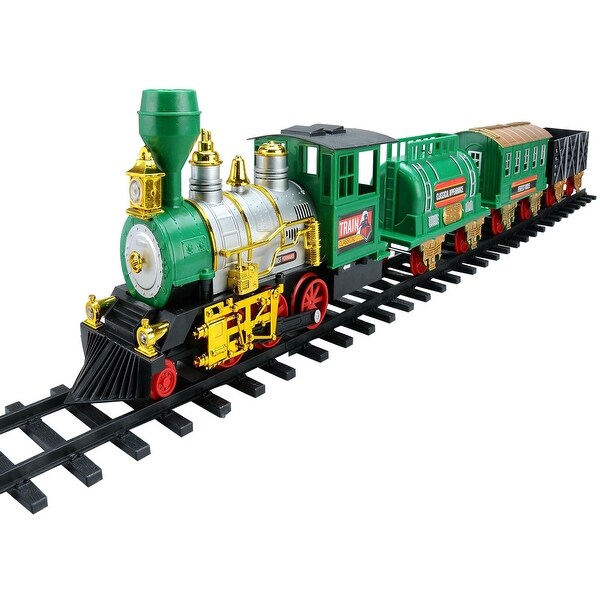 20Piece Battery Operated Lighted and Animated Classic Christmas Train Set with Sound