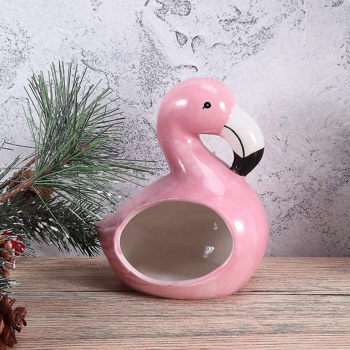 Ceramic Hamster Hideout - Flamingo Design Hamster Sand Bath Chinchilla Dust Bath - Summer Cool Critt