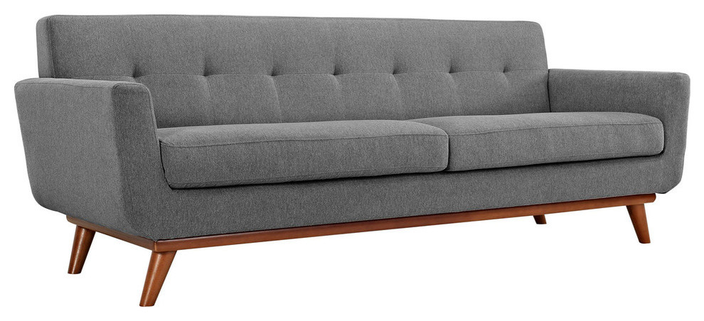 Engage Upholstered Fabric Sofa   Midcentury   Sofas   by House Bound  Houzz