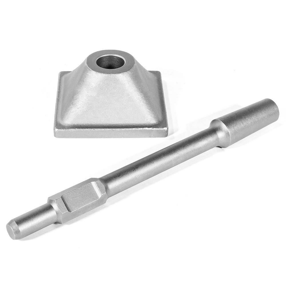 Stark 6 in. x 6 in. x 1-18 in. Hex Steel Tamper Shank and Plate for Electric Demolition Jack Hammer 61119-H